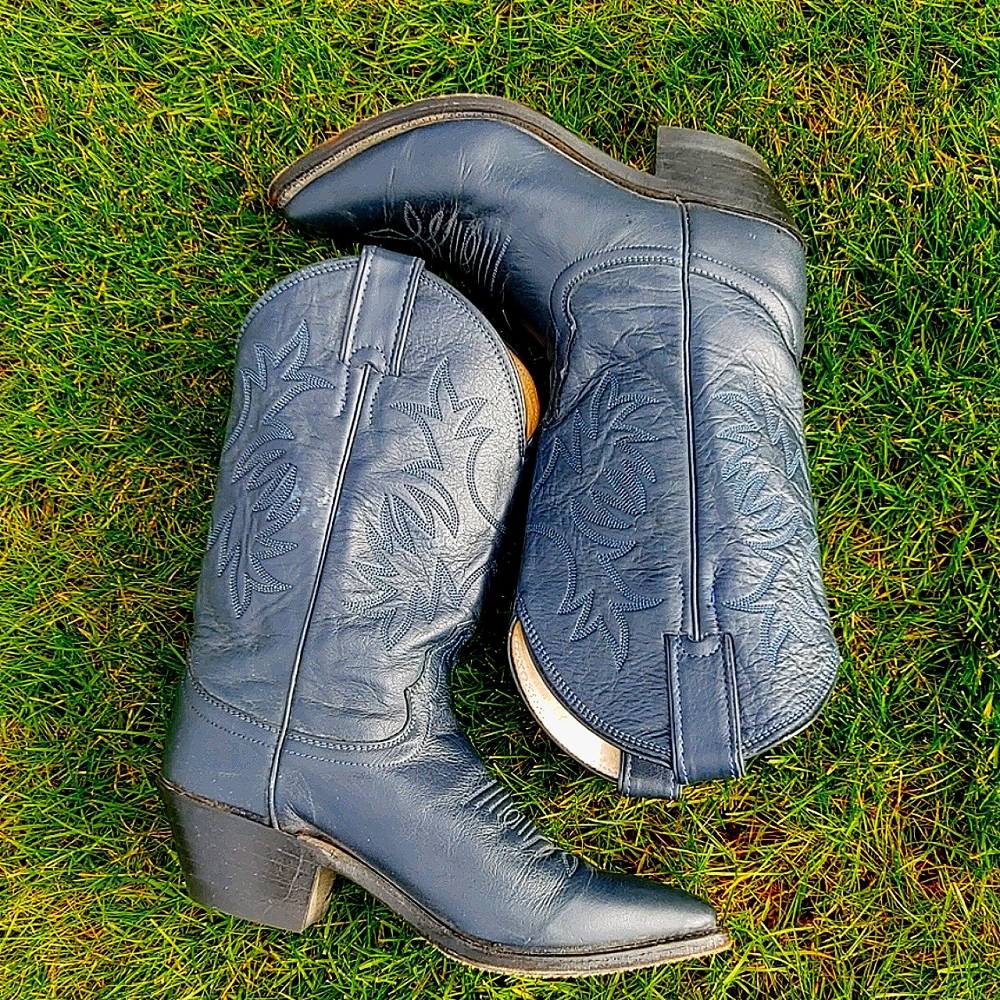 Justin 🎉Host Pick Navy Cowboy Boots - Picture 1 of 5